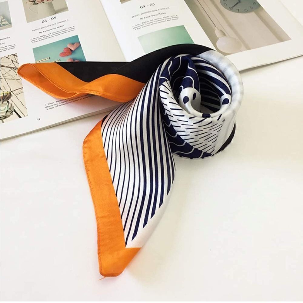 Orange Edge Silky Scarf